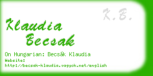 klaudia becsak business card